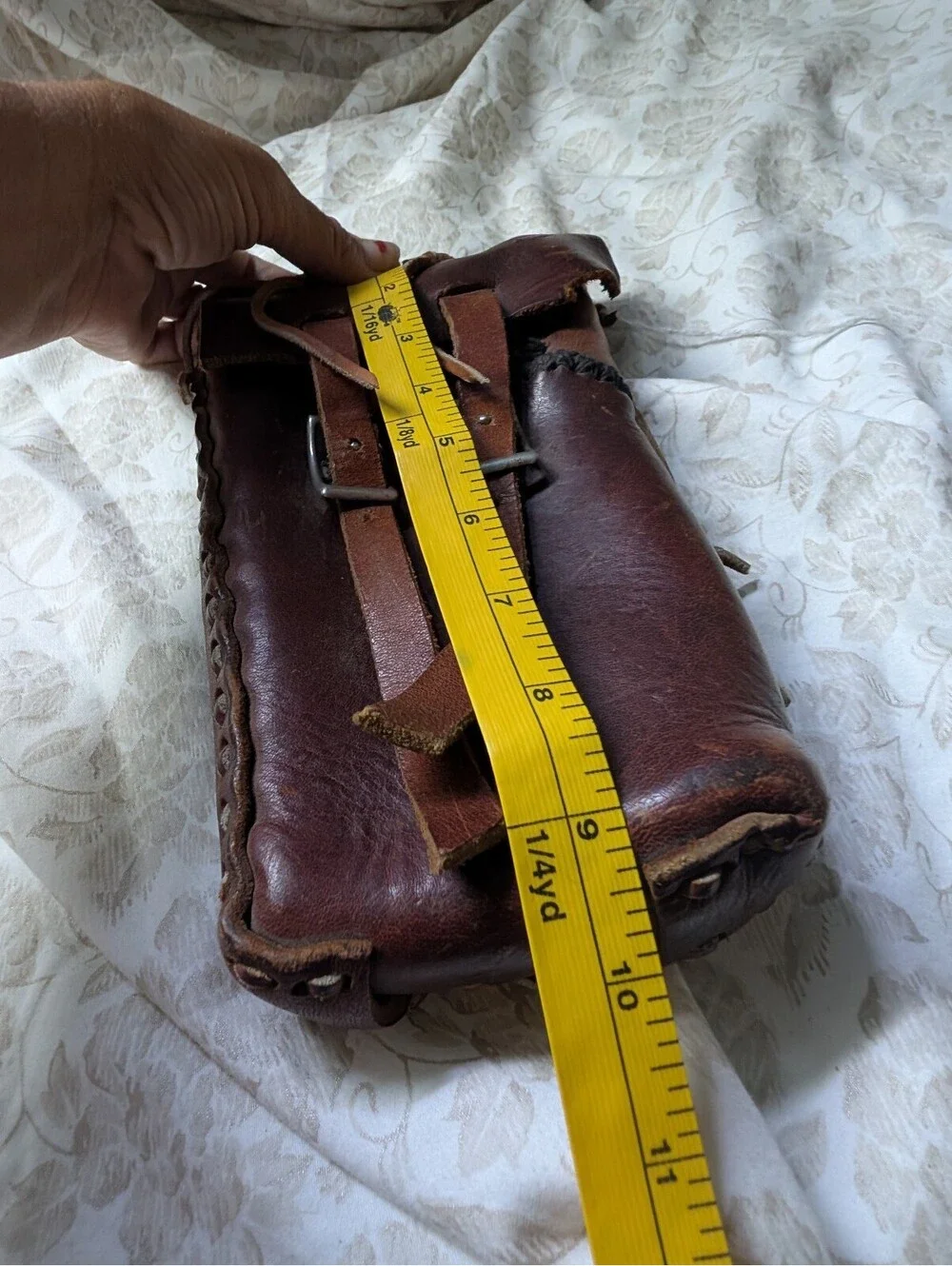 Vintage Brown Leather Utility Pouch Bag